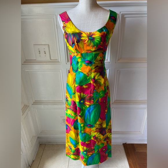 handmade Dresses & Skirts - VTG 80’S 90’S MATCHING MAXI DRESS BLOUSE SET TROPICAL FLORAL SUNFLOWERS XS 0